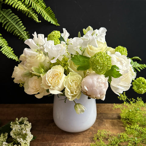 Same day flower delivery by New York florist - white roses 