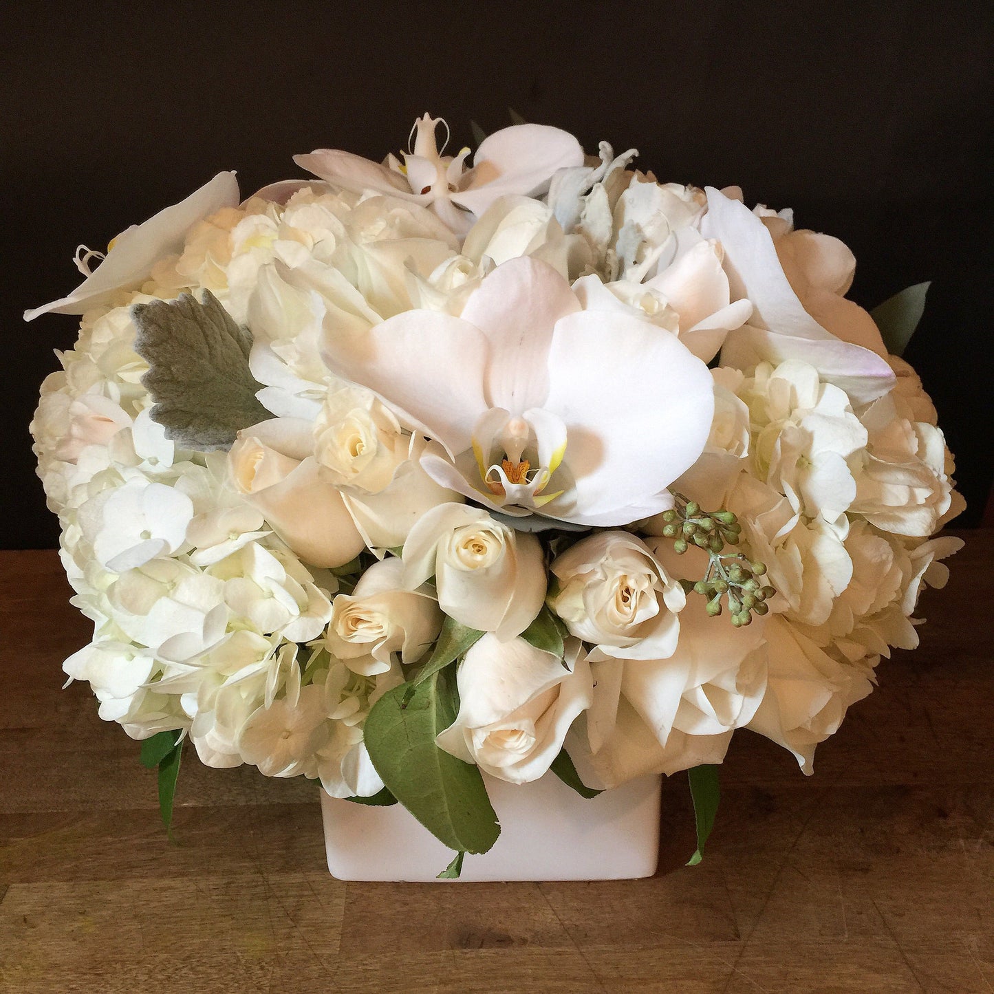 Hand-designed white Shavuot bouquet by Alaric Flower Design