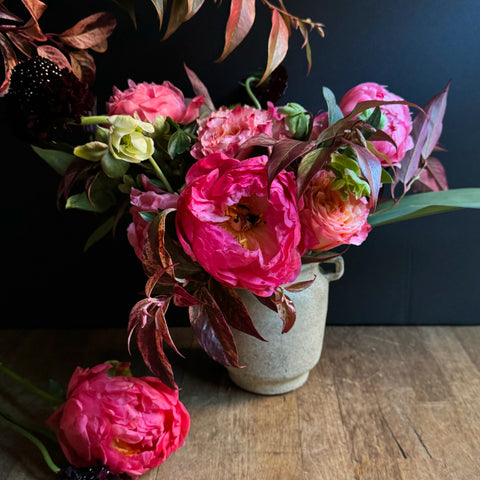 Florist near lincoln center with rustic looking vases and flowers 