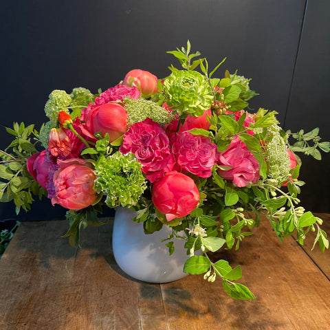coral peonies and roses new york