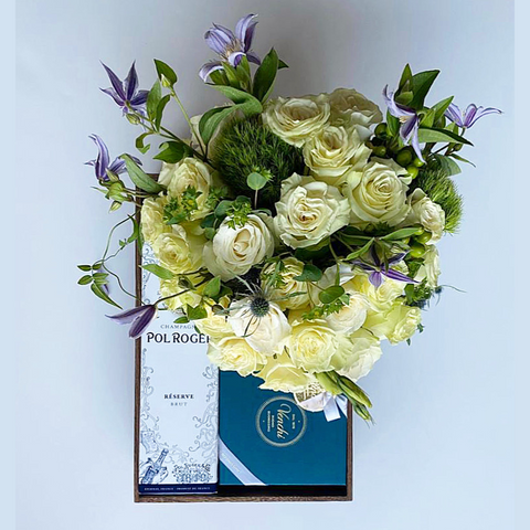 Pol Roger with Truffles and White Roses