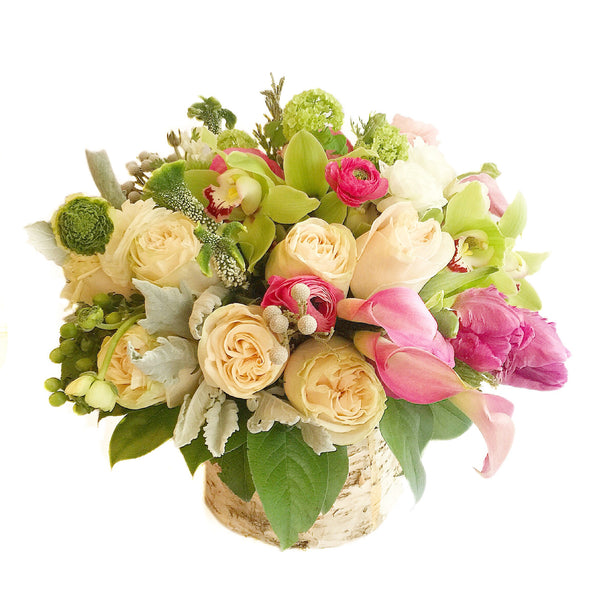 Russian Spring Flower Arrangement - same day flower delivery and gift crate basket delivery Manhattan NYC New York 10019 10022