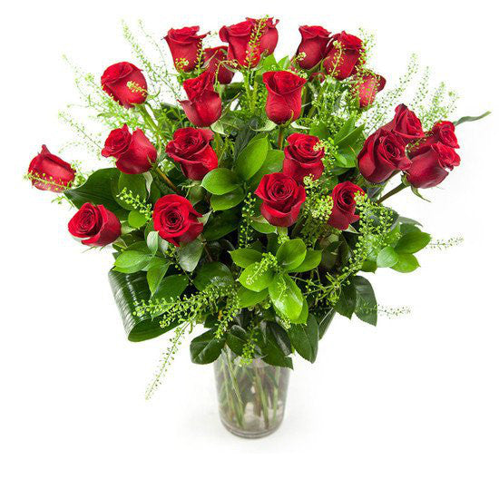 Alaric Flowers - 2 Dozen Roses Flower Arrangement - same day flower delivery and gift create basket delivery Manhattan Midtown NYC New York 10019 10022 10023 orchids