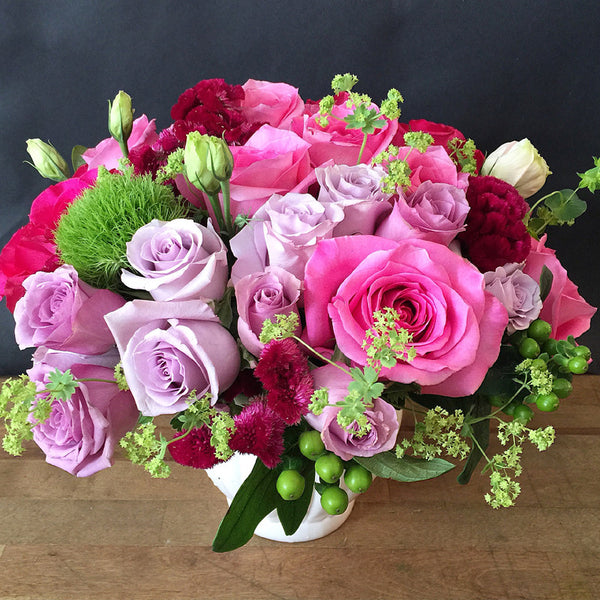Harmony Flower Arrangement - Columbus Circle - roses - same day flower delivery and gift crate basket delivery Manhattan NYC New York 10019