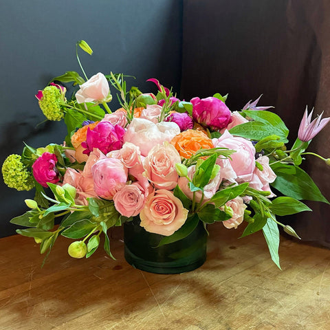 peonies, roses, unique flower arrangement new york 