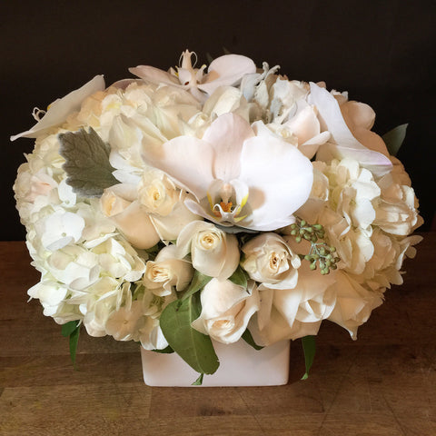 Classic White Flower Arrangement - same day flower and gift crate delivery Manhattan florist NYC